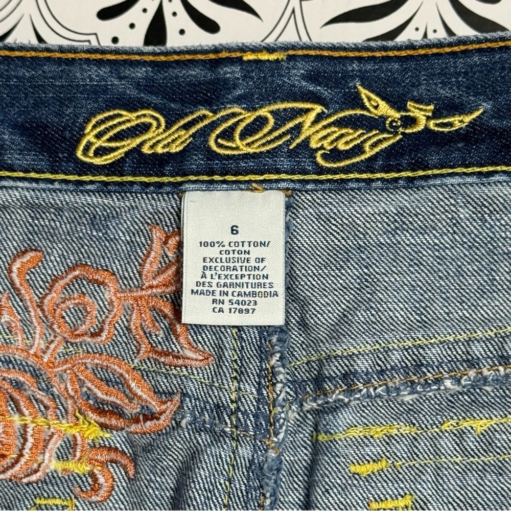 Vintage Old Navy Embroidered Denim Blue Mini Skirt - Picture 8 of 9